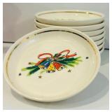 DR - Holiday Kitchenware Set with Salem Collector Plates, Red Glass Pitcher, and Holly Bowl