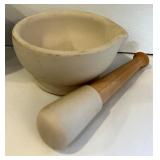 K - Set of 2 Mortar and Pestle Sets, Marble and Ceramic, 4 Inch Tall