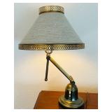 LT - Adjustable Brass Desk Lamp with Woven Shade