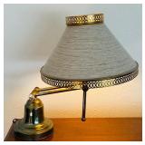 LT - Adjustable Brass Desk Lamp with Woven Shade