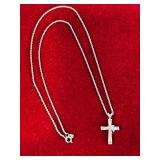 K - Sterling Silver 20-Inch Rope Chain Necklace with Cross and Dove Pendant
