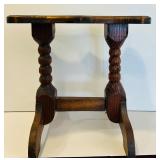 LR - Wooden Accent Side Table with Turned Legs, 15 Inch Height