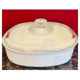 LR - CorningWare French White Stoneware Baking Dish Set with Glass Lid