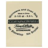 LR - CorningWare French White Stoneware Baking Dish Set with Glass Lid