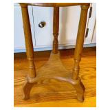 LR - Wooden Pedestal Accent Side Table