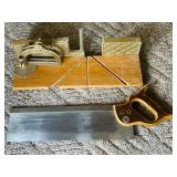 P - Vintage Stanley Miter Box with Back Saw and Adjustable Angle Guide