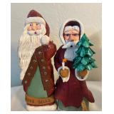 LL - Set of 7 Pobbies Crafty Craft Handcrafted Santa and Christmas Tree Figurines