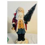 LL - Set of 7 Pobbies Crafty Craft Handcrafted Santa and Christmas Tree Figurines