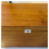 LL - Pair of Vintage Wooden Storage Chests with Metal Lining and Handles