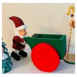 LL - Collection of 6 Handcrafted Wooden Santa Figurines, 7 Inch Tall