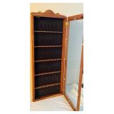 LL - Wall-Mount Wooden Display Cabinet with Glass Door