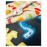 LL - Large Collection of Assorted Printed Fabric Scraps and Fleece Pieces