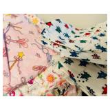 LL - Large Collection of Assorted Printed Fabric Scraps and Fleece Pieces