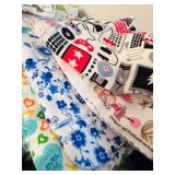 LL - Large Collection of Assorted Printed Fabric Scraps and Fleece Pieces