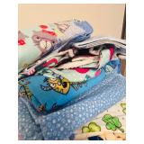 LL - Large Collection of Assorted Printed Fabric Scraps and Fleece Pieces
