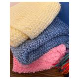 LL - Handmade Knitted Blanket with Scarves and Yarn Supplies
