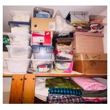 LL - Large Lot of Assorted Fabric and Sewing Supplies