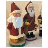 LL - Set of 7 Hand Painted Santa Claus Figurines, Tallest 8 Inches