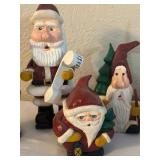 LL - Set of 7 Hand Painted Santa Claus Figurines, Tallest 8 Inches
