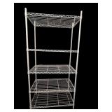 LL - Pair of White Metal Wire Shelving Units
