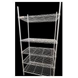 LL - Pair of White Metal Wire Shelving Units