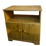 LL - Wooden Cabinet Stand with Open Shelf and Double Doors