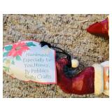 LL - Collection of 12 Hand-Carved Wooden Santa Figurines by Pobbies Crafty Crafts