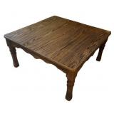 LL - Vintage Square Wooden Coffee Table with Turned