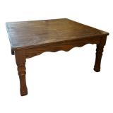 LL - Vintage Square Wooden Coffee Table with Turned