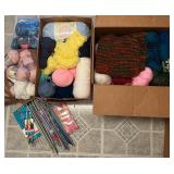 LL - Large Yarn and Knitting Needle Lot with Assorted Colors and Sizes