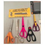 LL - Mixed Sewing and Cutting Tools Lot with Scissors, Rotary Cutters, Sharpeners, and Needles
