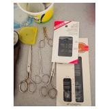LL - Mixed Sewing and Cutting Tools Lot with Scissors, Rotary Cutters, Sharpeners, and Needles