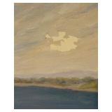 LL - Pearl Charlson Framed Lake Dock and Boat Original Oil Painting