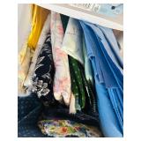 LL - Large Collection of Assorted Fabric and Quilting Material