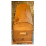 LL - Wooden Storage Chest with Knitting Needles, Yarn, and Craft Supplies