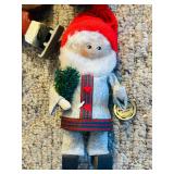 LL - Set of 7 Vintage Handcrafted Santa and Noel Holiday Figurines