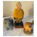 LL - Collection of 15 Hand-Carved Painted Wooden Folk Art Figures