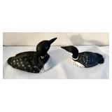 LL - Set of 3 Handcrafted Loon Bird Carvings with Heart Motif