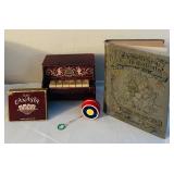 LL - Vintage Collection: Schoenhut Toy Piano, Canasta Card Set, Book, and Wooden Yo-Yo