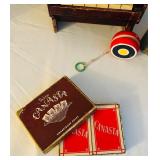 LL - Vintage Collection: Schoenhut Toy Piano, Canasta Card Set, Book, and Wooden Yo-Yo