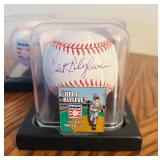 LL - Set of 3 Signed MLB Baseballs with Display Cases and Bert Blyleven Pin plus 1 Unsigned Ball