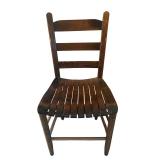 LL - Vintage Wooden Slat Back Dining Chair
