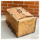 G - Vintage Wooden Sewing Box with Hinged Lid and Drawers