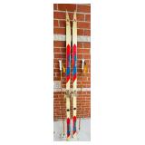 G - Vintage Norpine Glacier Cross-Country Skis with Bamboo Poles