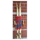 G - Vintage Norpine Glacier Cross-Country Skis with Bamboo Poles