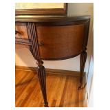 Vintage Wooden Vanity with Mirror and Fluted Legs