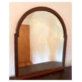 Vintage Wooden Vanity with Mirror and Fluted Legs