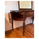 Vintage Wooden Vanity with Mirror and Fluted Legs