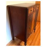 Vintage Wood Tall Chest of Drawers with Ornate Pulls