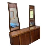 Lane Mid-Century Modern Dresser with Dual Mirrors